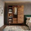 Minimal Wardrobe With Carved Front For Bedroom Space