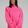 Mock Neck Sweatshirt - Hot Pink