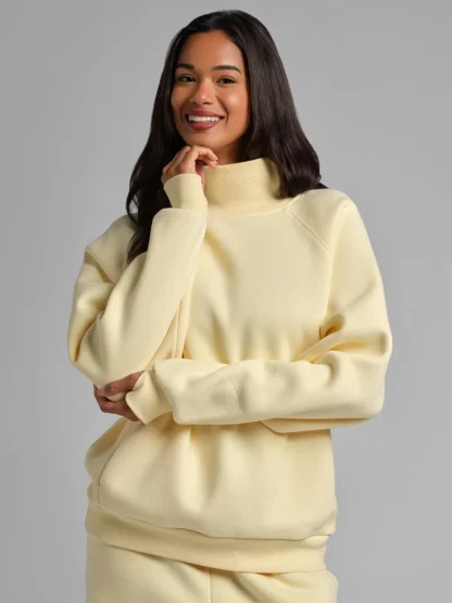 Mock Neck Sweatshirt - Hot Pink