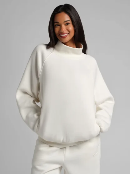 Mock Neck Sweatshirt - Hot Pink