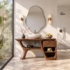 Modern Bathroom Vanity Curved Frame Storage For Spa Bathroom