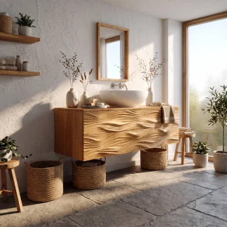 Modern Bathroom Vanity With Integrated Drawers For Bathroom
