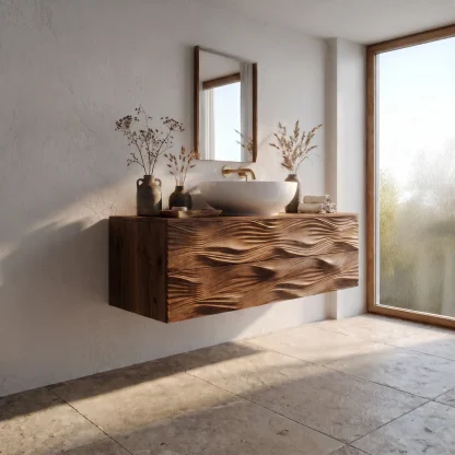 Modern Bathroom Vanity With Integrated Drawers For Bathroom