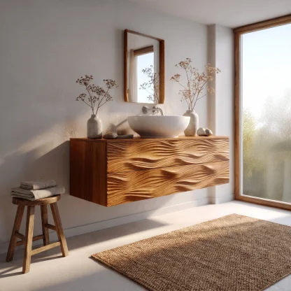 Modern Bathroom Vanity With Integrated Drawers For Bathroom