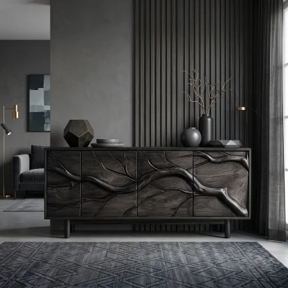 Modern Branch Carved Sideboard For Dining Area