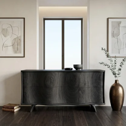 Modern Curved Front Sideboard For Foyer