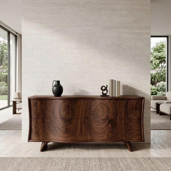 Modern Curved Front Sideboard For Foyer