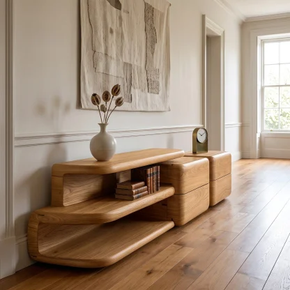 Modern Curved Storage Sideboard For Dining Room