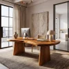 Modern Desk With Natural Edge Top And Sculptural Legs For Home Office