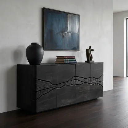 Modern Landscape Carved Sideboard For Dining Area