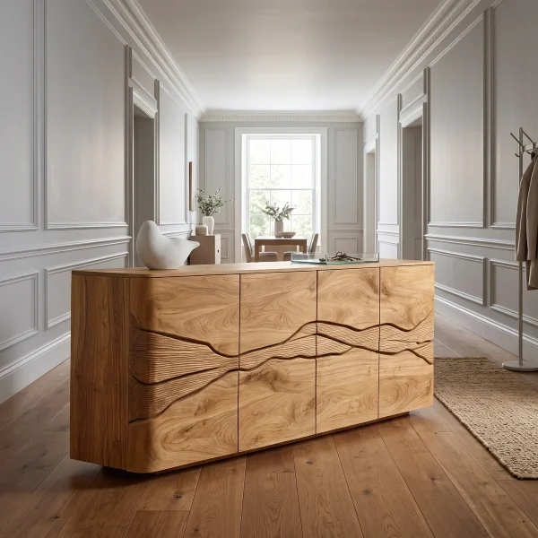Modern Landscape Carved Sideboard For Dining Area