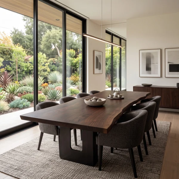 Modern Live Edge Dining Table Wood Slab For Dining Room