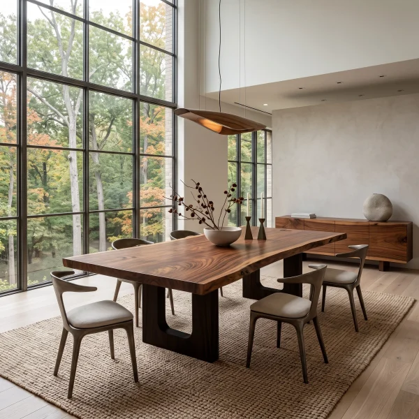 Modern Live Edge Dining Table Wood Slab For Dining Room