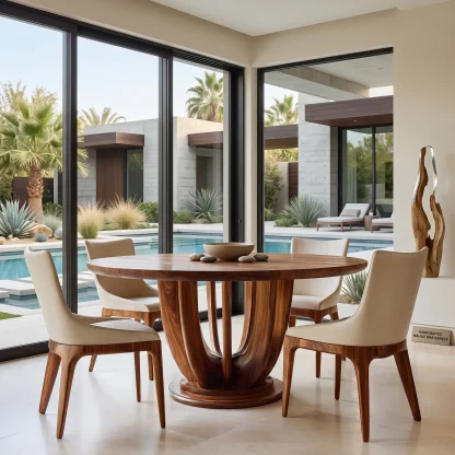 Modern Loop Base Round Dining Table For Dining Room