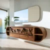 Modern Mountain Carved Floating Bathroom Vanity For Luxury Bathroom
