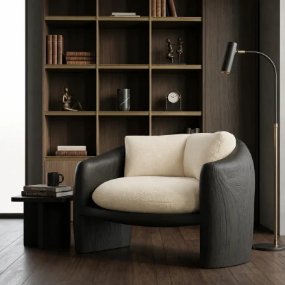Modern Organic Lounge Chair Sculptural Form For Living Room