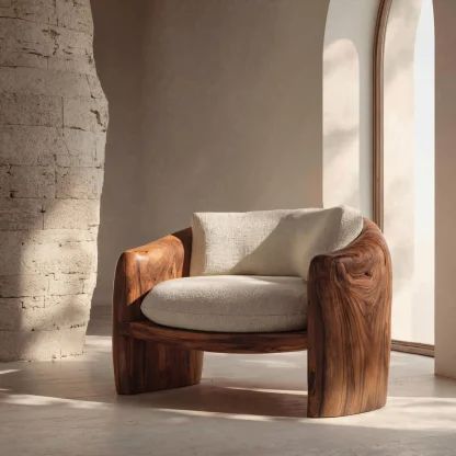 Modern Organic Lounge Chair Sculptural Form For Living Room
