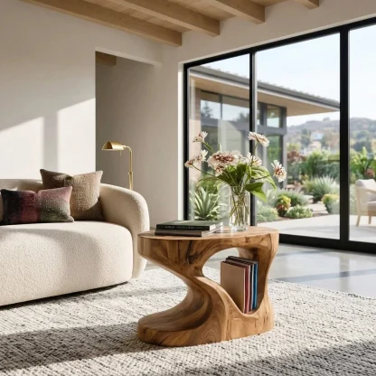 Modern Organic Side Table For Living Room Or Bedroom