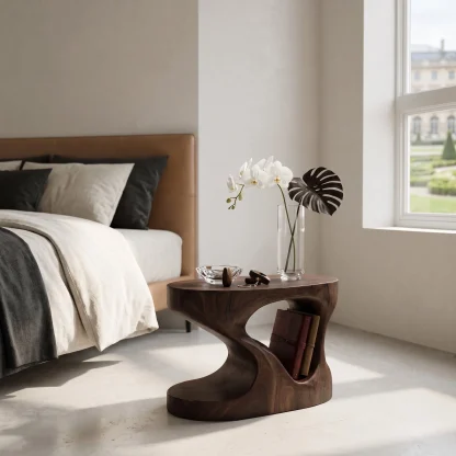 Modern Organic Side Table For Living Room Or Bedroom