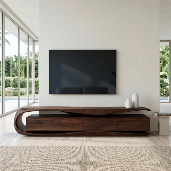 Modern Organic TV Console For Living Room Interior