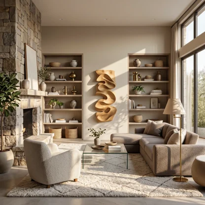 Modern Organic Wall Art Panel Decor For Living Room