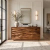 Modern Organic Wave Carved Sideboard For Festive Home Decor