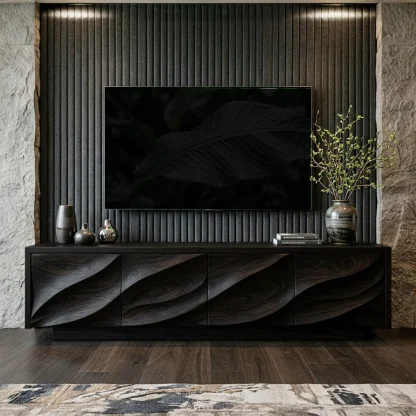 Modern Organic Wood TV Cabinet For Living Room