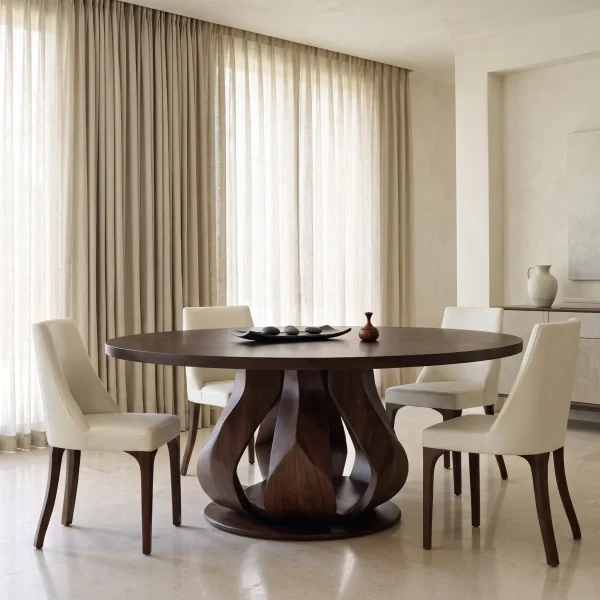 Modern Petal Base Round Dining Table For Dining Room