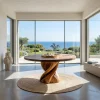 Modern Round Dining Table With Twisted Pedestal For Dining Room