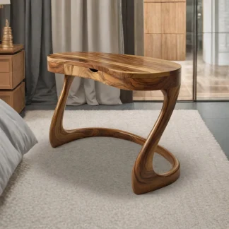 Modern Sculpted Desk With Drawers For Minimalist Home Office