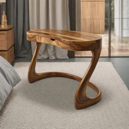 Modern Sculpted Desk With Drawers For Minimalist Home Office