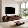 Modern Sculpted TV Console With Open Frame For Living Room