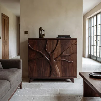Modern Sculptural Branch Cabinet For Entryway