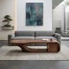 Modern Sculptural Coffee Table With Curved Design For Home Office
