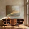 Modern Sculptural Open Shelf Sideboard For Living Room