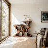Modern Sculptural Vinyl Storage Cabinet For Living Room