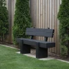 Modern Solid Wood Outdoor Bench With Charred Finish For Garden Or Patio