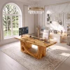 Modern Standing Desk With Natural Grain Surface For Office