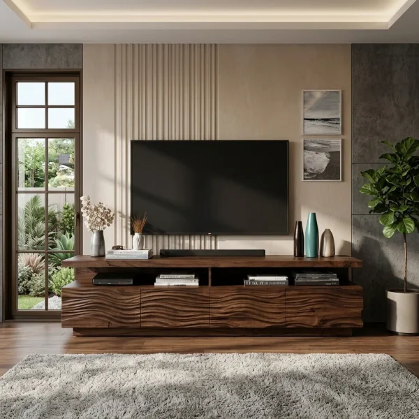 Modern TV Stand With Storage Cabinets For Living Room