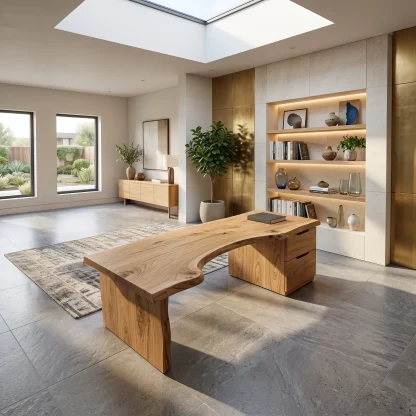 Organic Live Edge Desk For Office Or Studio Interior