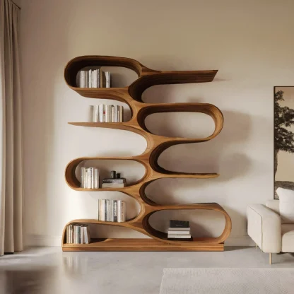 Organic Living Room Bookshelf For Home Decor