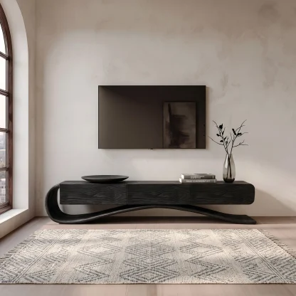 Organic Modern Cantilever TV Console For Living Room Decor