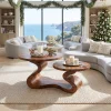 Organic Modern Christmas Round Coffee Table Coastal Residence