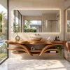 Organic Modern Floating Bathroom Vanity Branch Shelves For Luxury Bathroom