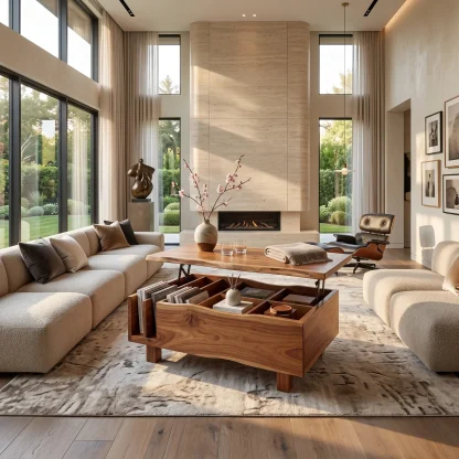 Organic Modern Lift Top Coffee Table Reading Lounge