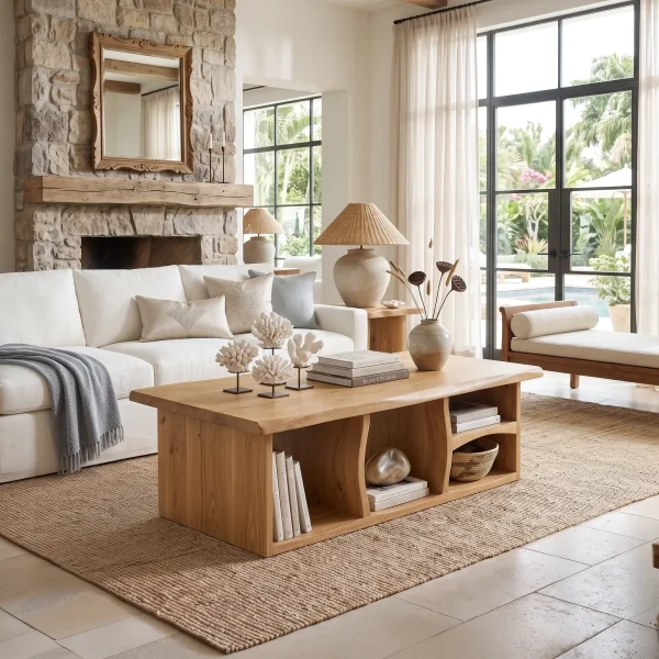 Organic Modern Storage Coffee Table Beach House