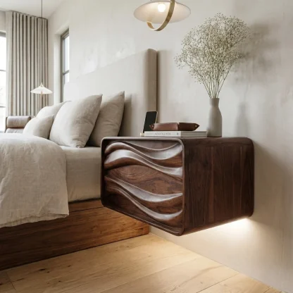 Organic Sculptural Floating Bedside Table For Bedroom Decor