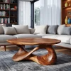 Orlessa Sculpted Solid Wood Coffee Table