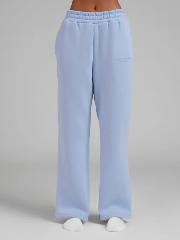 Pastel Straight-Leg Sweatpants - Baby Blue