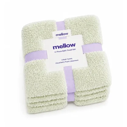 Plush Bath Towels, 4-Pack - Sage Green